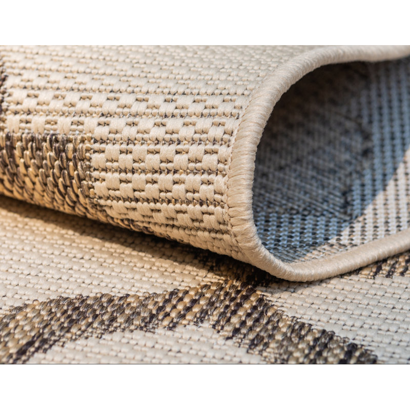 Geraldine Beige/Brown Indoor/Outdoor Area Rug, Runner 2'2" x 6'1"