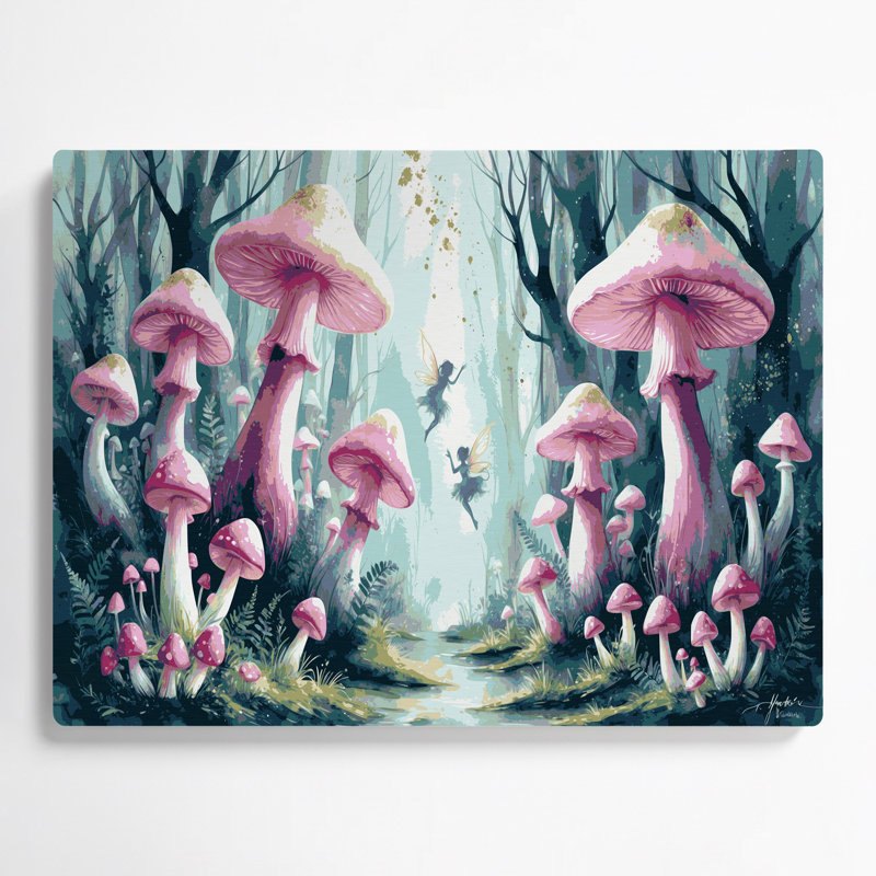 Art mural en métal Sci Fi Mushroom Forest, 20" H x 24" W x 0.05" D