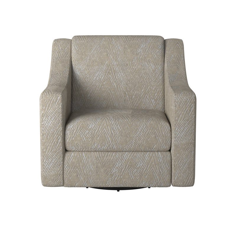 Ramero 37" Wide Polyester Swivel Club Chair, Cream