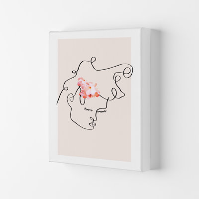 Semiprofile Messy Hair Blush Flower by Planeta444 - Print