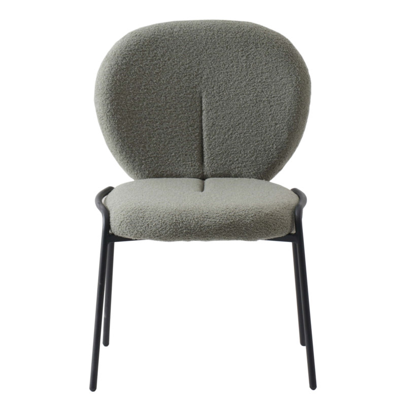 Chaise d'appoint Amelia Khalique Celestial Boucle, Gris