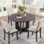 Ensemble de salle à manger rond 47,3 po avec 4 chaises rembourrées, ensemble de table à manger moderne pour 4, ensemble de table à manger rond 5 pièces pour le salon, la cuisine