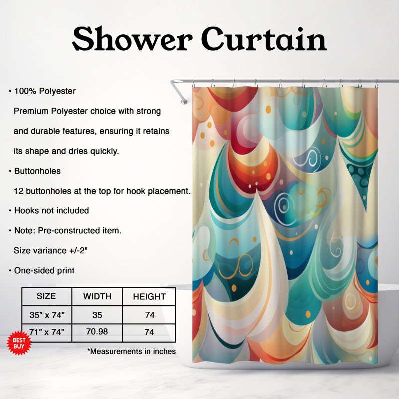 Rideau de douche Glowing, H 74 po x l 71 po