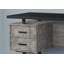Bureau d'ordinateur contemporain de 60 pouces avec tiroirs de rangement, configuration réversible à gauche ou à droite et base en métal durable pour le bureau à domicile