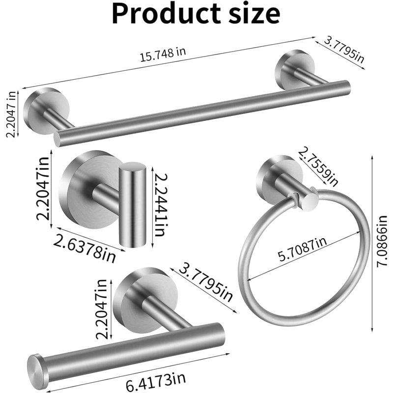 10 - Piece Bathroom Hardware Set, Brushed Nickel