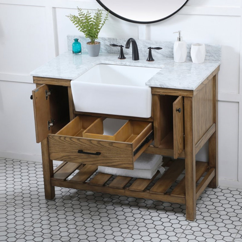 Ensemble de meuble-lavabo simple 42 po Pelaghia, Bois flotté
