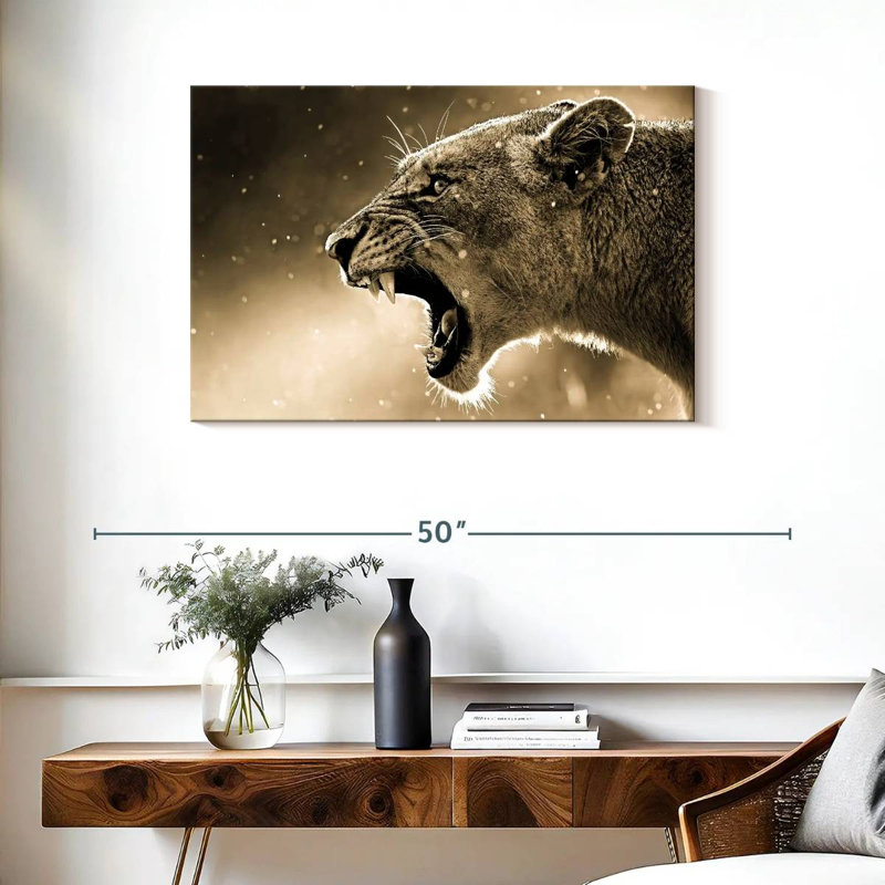 Brampt Enraged Lioness, 24" H x 36" W