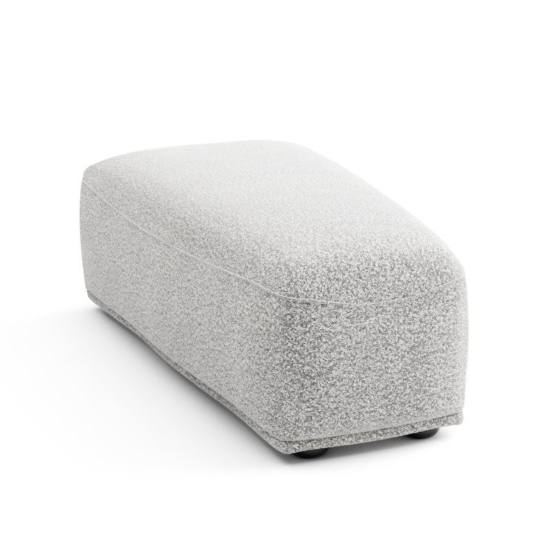 Aukeem Upholstered Ottoman, Gray Boucle