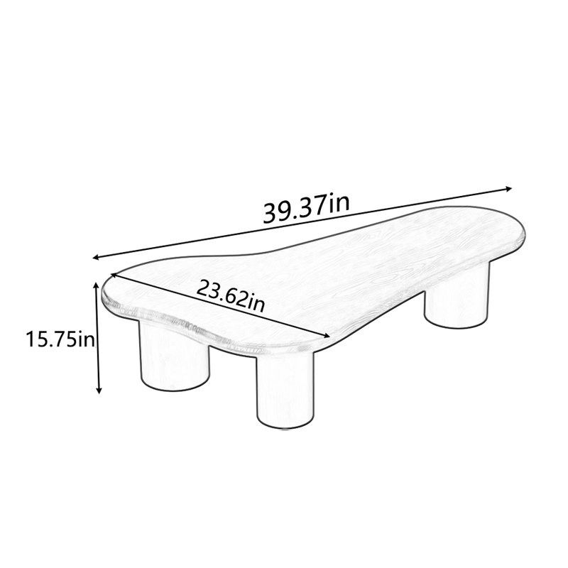 Solid wood multi-functional creative tea table, 15.75" H x 39.37" L x 23.62" W, Brown