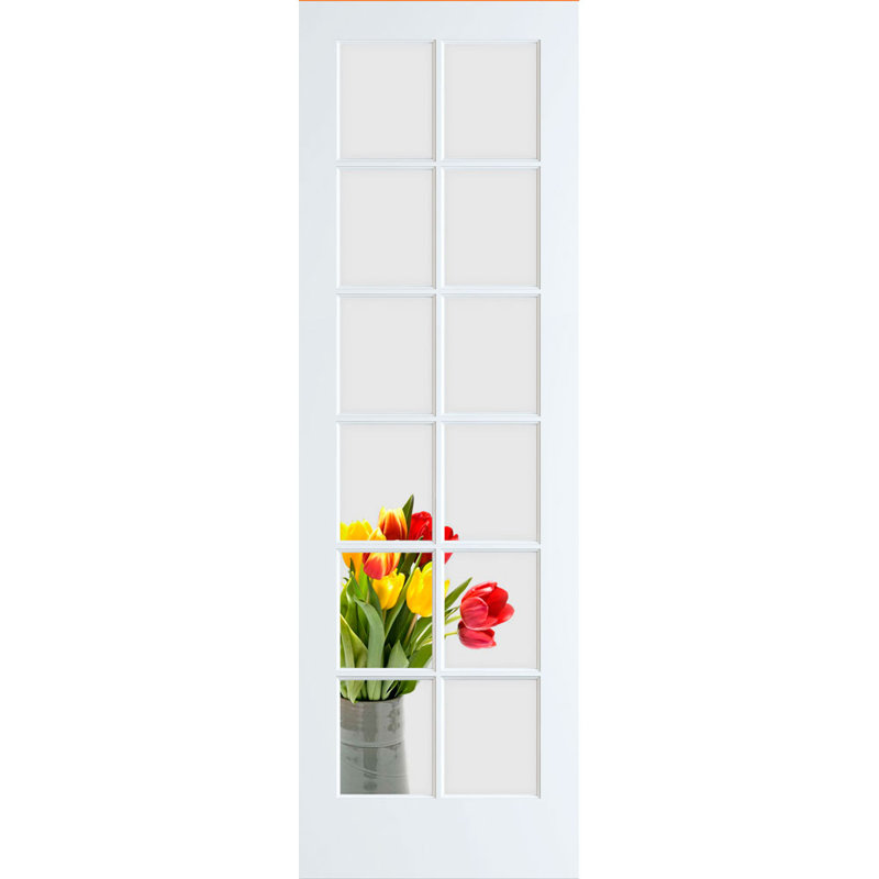 Porte française en verre Lite Slab, Avec un couche d'aprêt, 32 po x 96 po
