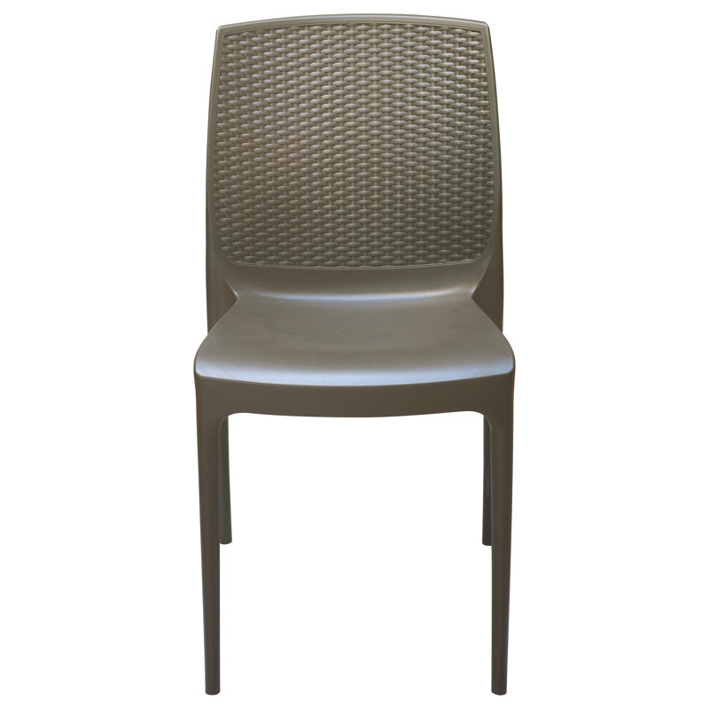 Chaise d'appoint empilable Kymberley, Brun