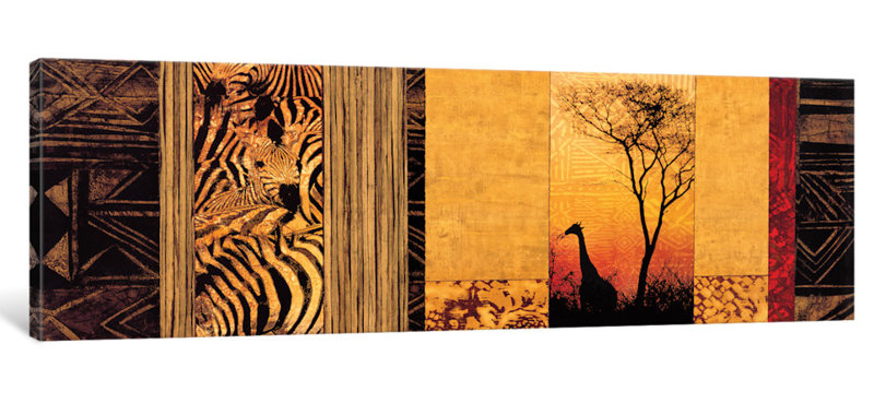 «African Plains» par Chris Donovan - impression panoramique, H 12 po x l 36 po x P 1,5 po