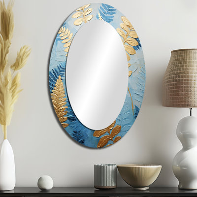 Miroir mural ovale bleu et doré Symphony VII - Traditional