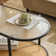 Table basse ovale en rotin blanc