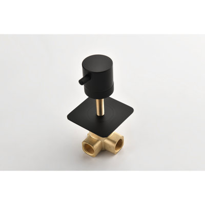 Volume réglable de la douche principale CTRL - corps en laiton, 3,49 po x 2,25 po, 4,16 lb, protection contre la corrosion, rouille, installation facile avec soupape de contrôle 3/4 po en métal, poignée, noir mat, rouille, pratique