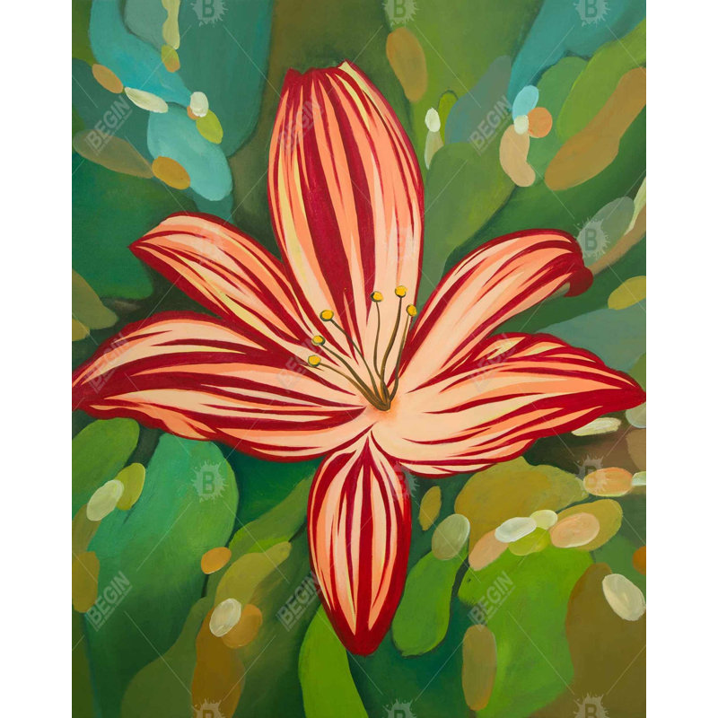 Blaze Tiger Lilies Print On Canvas