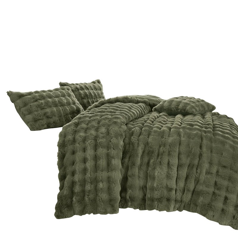 Ensemble d'édredon 4 pièces vert, Édredon grand et 3 pièces supplémentaires, Vert