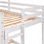 Lit superposé simple blanc avec espace de jeu semi-fermé - garde-corps en bois et structure sécuritaire-179331841