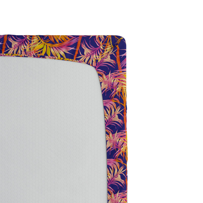 Microfiber Floral Fitted Sheet, Twin XL Fitted Sheet, Purple/Yellow Floral
