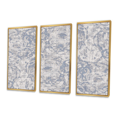 Ensemble de 3 reproductions d'art sur toile encadrées rétro "Modern Farmhouse Flower IV"