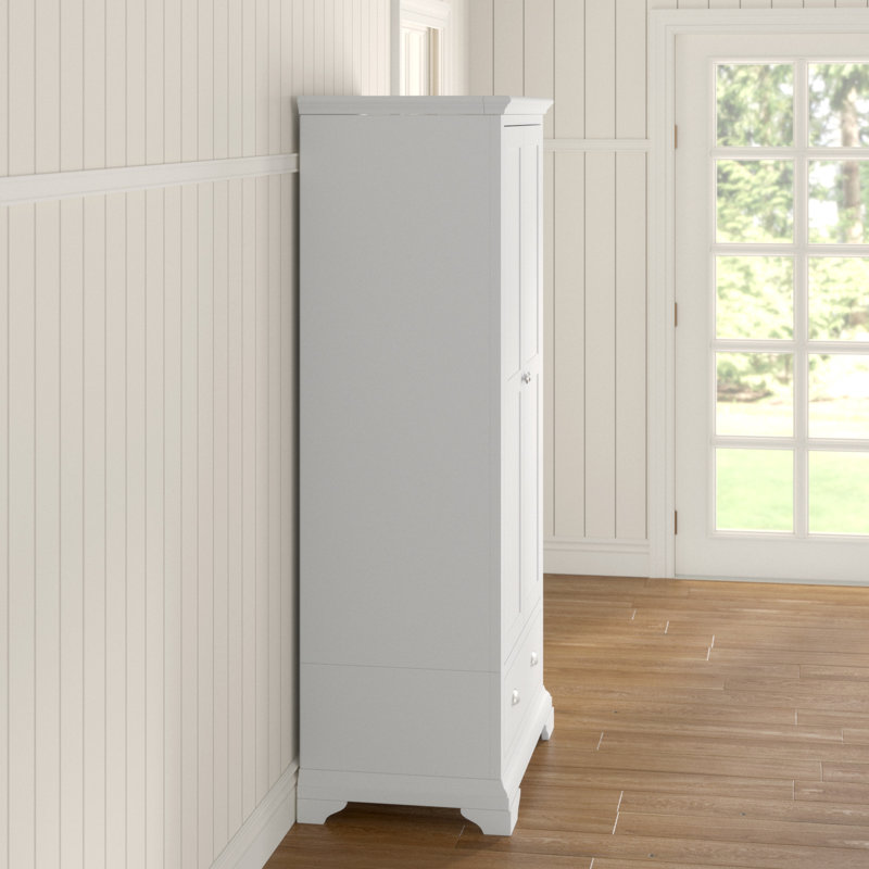 Ziggy 2 Door Solid + Manufactured Wood Wardrobe, White