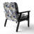 Cobalt Blue Scrollwork Swirls Victorian Pattern II - Upholstered Floral Accent Chair-1244381055