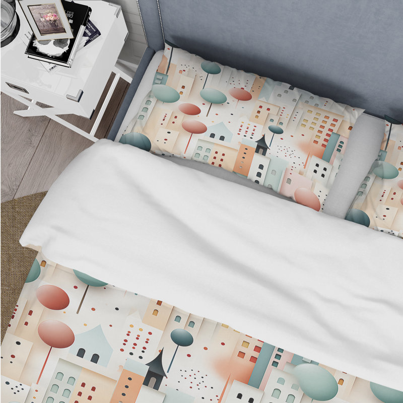 Ensemble de housse de couette à pois Architectural Splendor Polka Dots Pattern IV