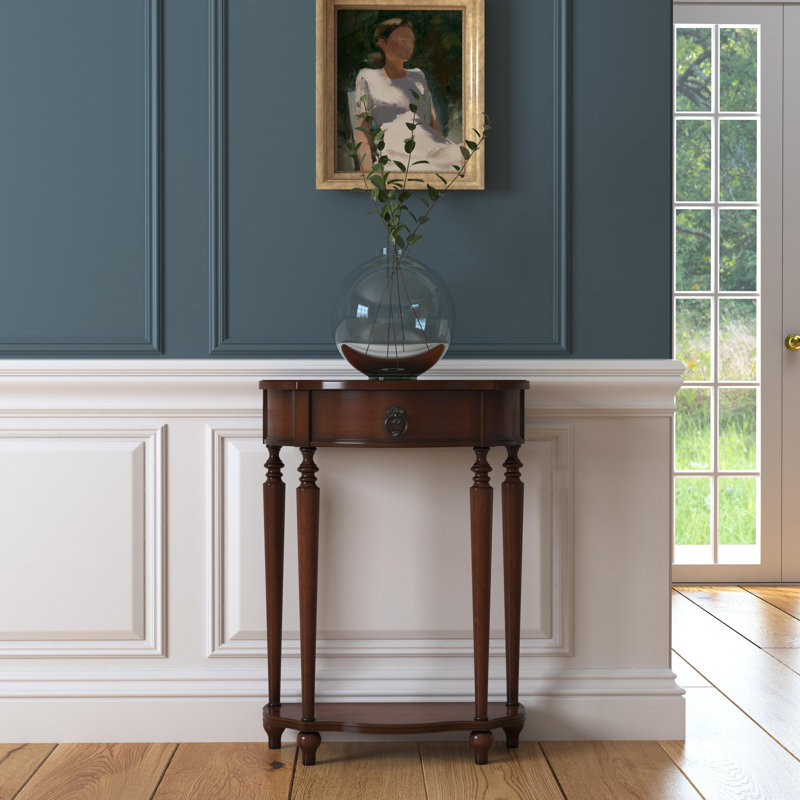 Ashby Demilune Console Table with Storage, Light Cherry