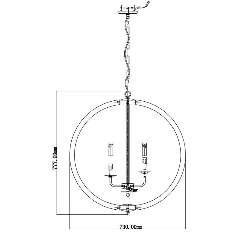 Lustre globe à 4 lumières Benfield, H 30 po x l 29 po x P 29 po