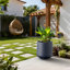 Grand pot à fleurs rond en béton de 17 po de hauteur (intérieur amélioré) avec trous de drainage pour l'intérieur et l'extérieur-269589595-279391864