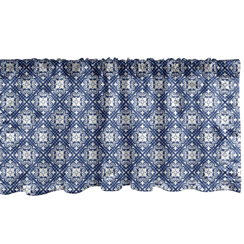 Ensemble de 2 cantonnières exotiques Ambesonne 54 po x 18 po Indigo et vert pâle