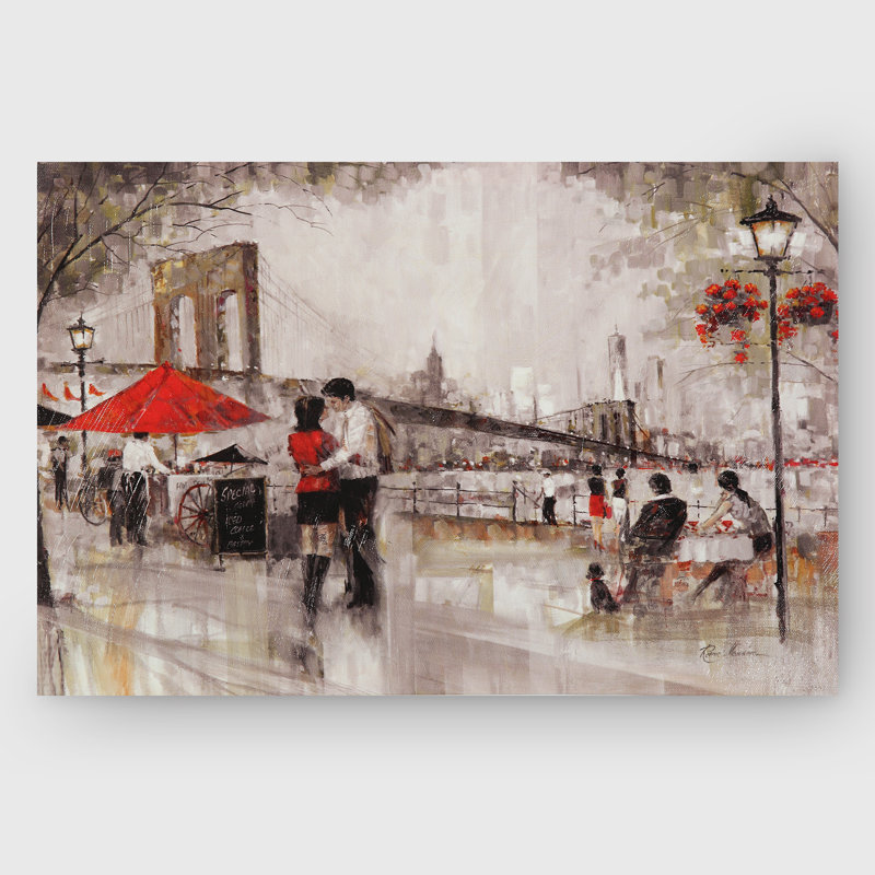 Reproduction d’art sur toile, "New York Romance" par Ruane Manning, H 24 po x l 36 po x P 1,5 po