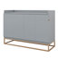 Lit escamotable moderne grand, commode cubique avec pieds en métal doré, lit plateforme pliable en bois-849612217