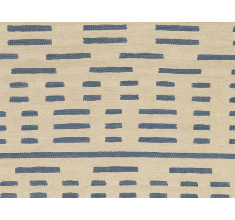 Tapis beige/bleu handwoven à tissage plat