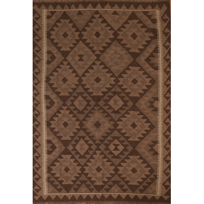 Geometric Kilim Hand Woven Area Rug 5x7