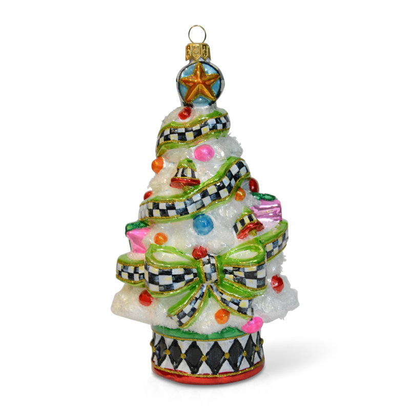 Confetti Christmas Tree Glass Ornament