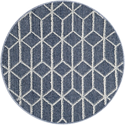 Contemporary Ohanlon Area Rug Navy Blue Color