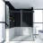 56"- 60" W x 76" Double Sliding Frameless Shower Door with Soft-Close, 3/8" (10mm) Thick Tempered Glass, Easy-Clean Coating for a Sleek Bathroom-86753089