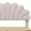 Lit plateforme tapissier avec tête de lit en velours à motif floral-1105668430-1105668416