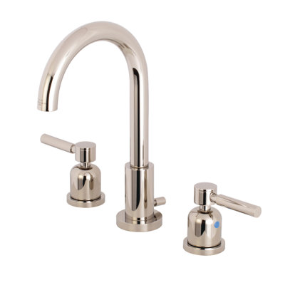 Kingston Brass Concord Two-Handle 3-Hole Deck Mount Widespread Bathroom Faucet with Brass Pop-Up Drain