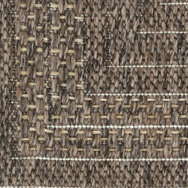Tapis intérieur / extérieur géométrique Cascio, Brun, Rond 8 pi