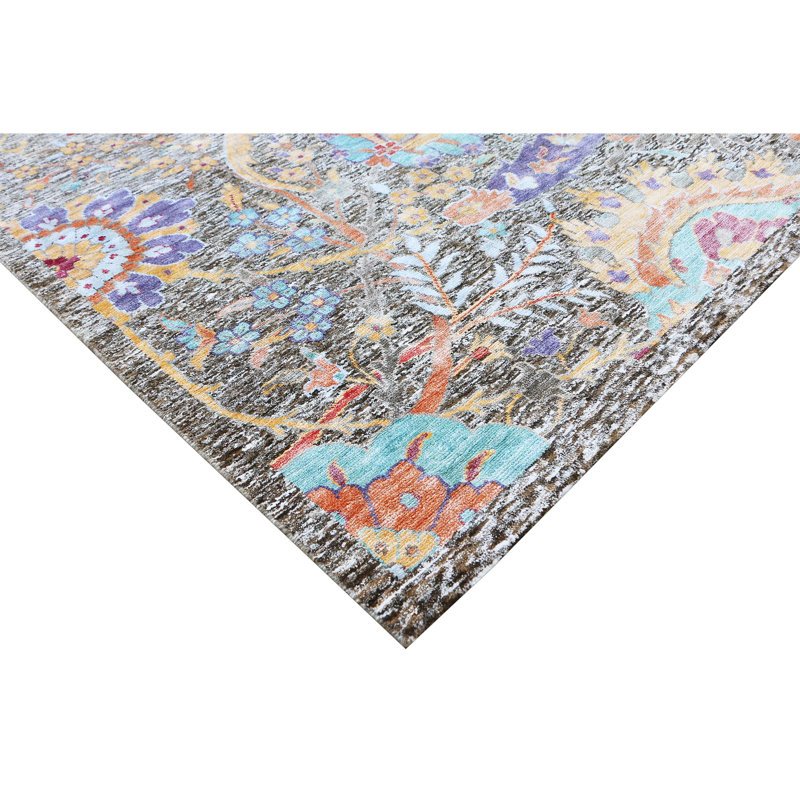 Tapis rectangulaire noué à la main, Rectangle 9 pi x 12 pi