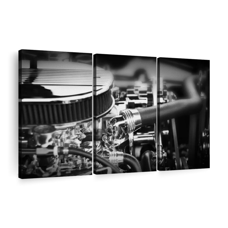 Muscle Car Engine Canvas Print, 42" H x 65" W