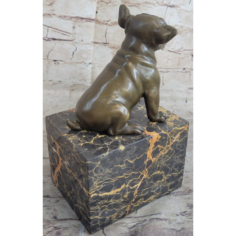 15 bouledogue anglais avec sculpture en bronze
