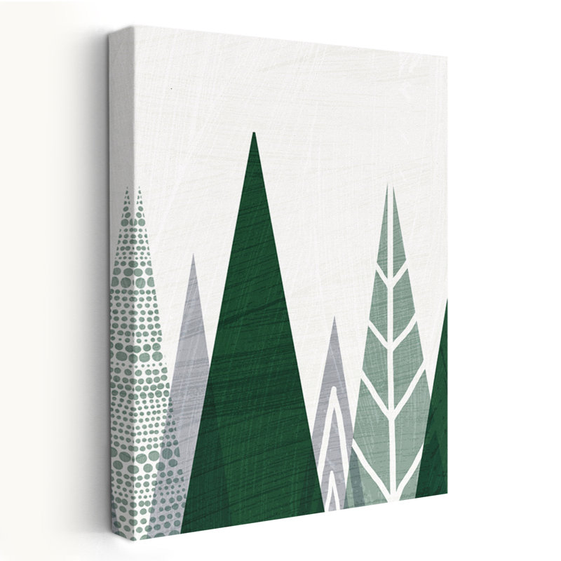 Forêt scandinave et minimaliste géométrique II, H 24 po x l 16 po