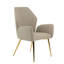 Chaise de salle à manger Valenne en cuir beige à motifs