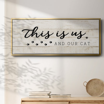 Us and Our Cat- Framed Canvas