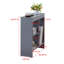 Table d'appoint étroite avec 2 porte-gobelets et 3 tablettes, table de bout mince pour petits espaces - Chêne gris-1459042435