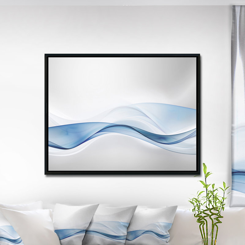 Toile abstraite murale, impression de vague d'eau 3D - Vague d'eau 3D, H 30 po x l 40 po x P 1 po, Toile avec cadre flottant