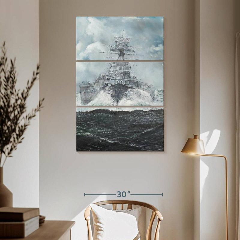 Mait HMS Hood Heads For Bismarck, 65" H x 42" W